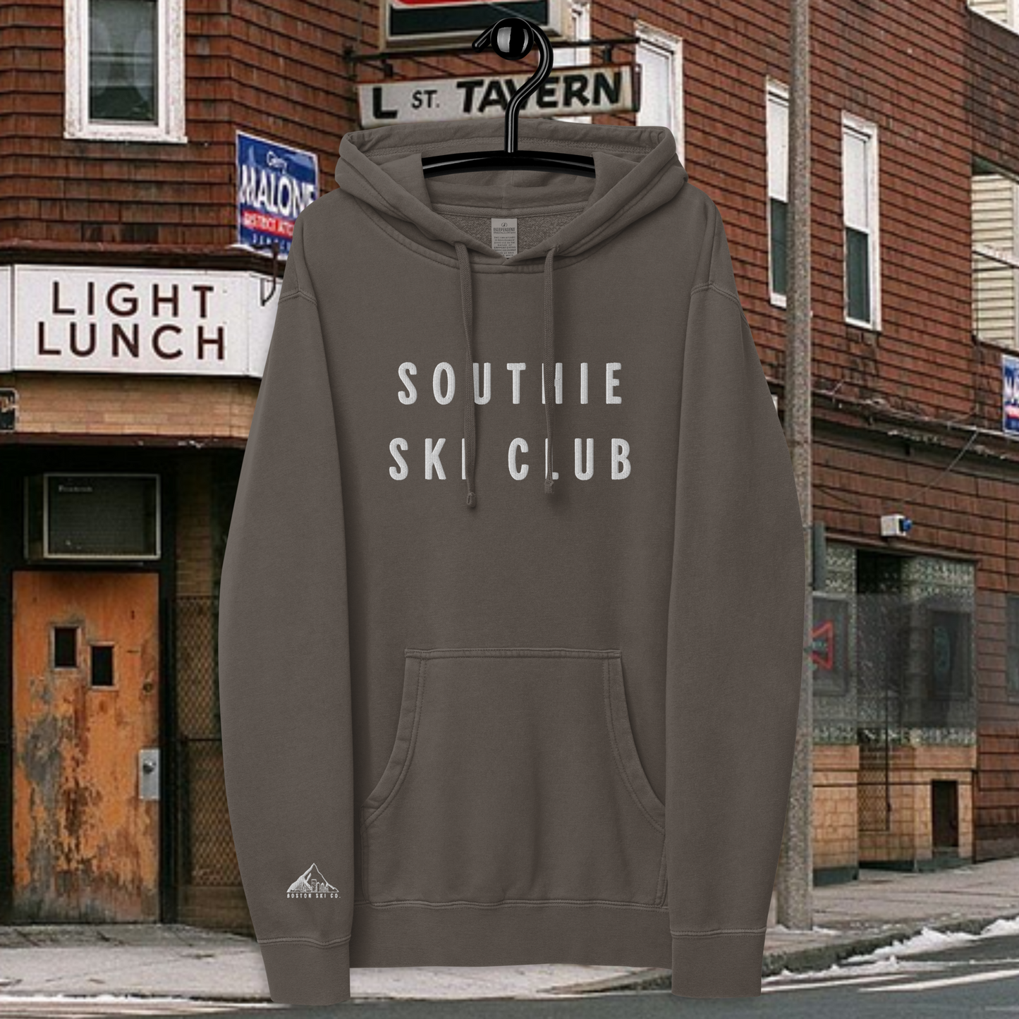 Southie Ski Club pigment-dyed hoodie