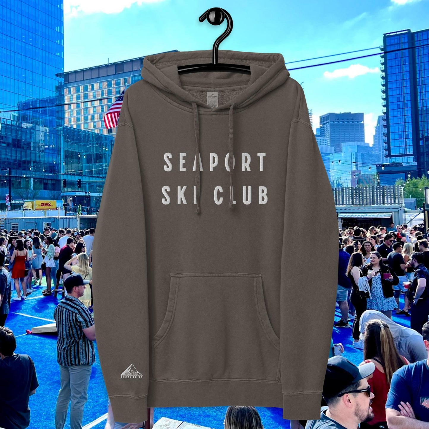 Seaport Ski Club pigment-dyed hoodie