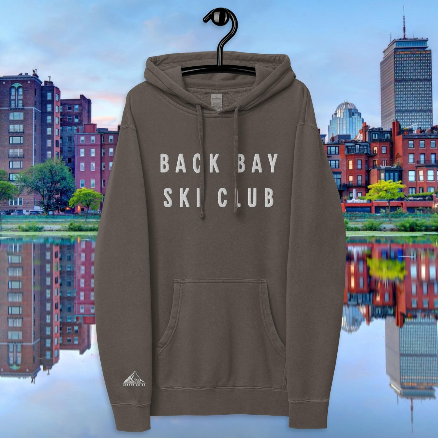 Back Bay Ski Club pigment-dyed hoodie